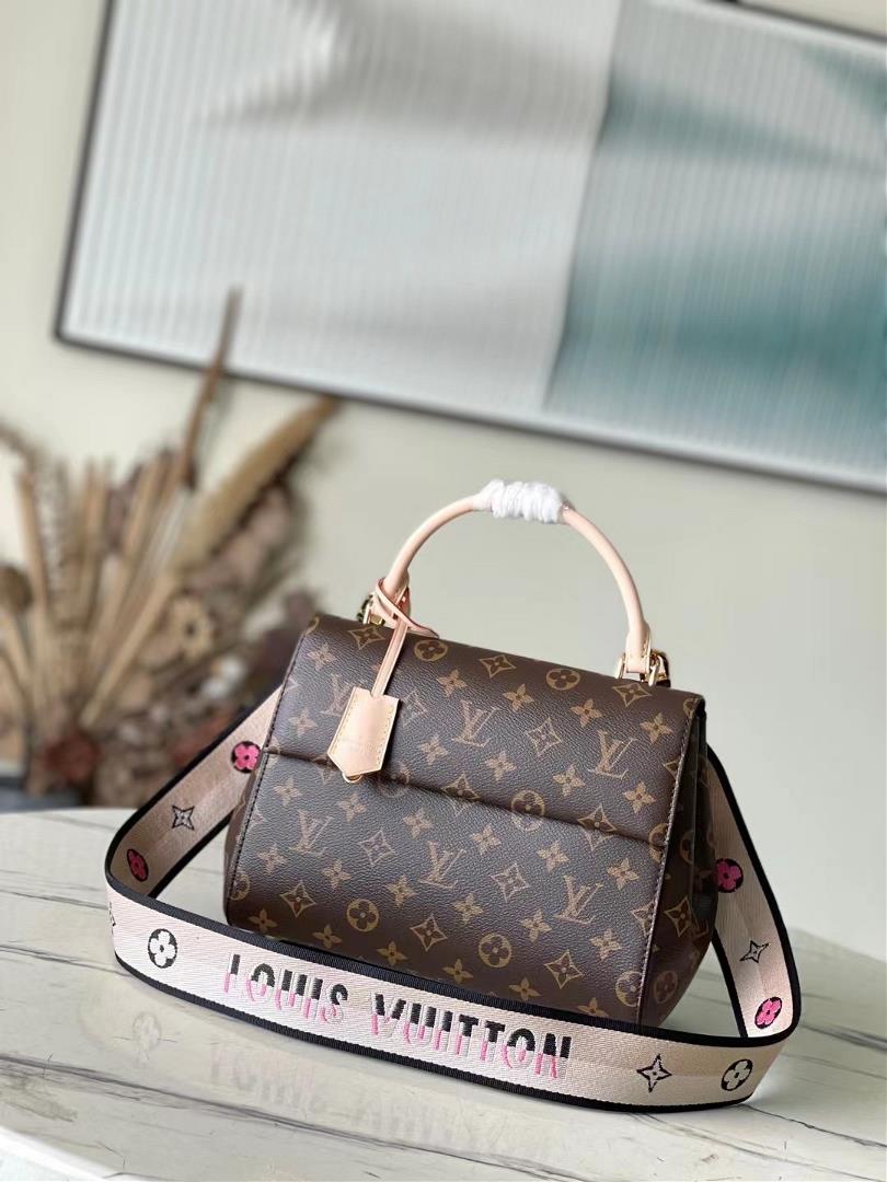 Top of the line original M46372 Old Flower Medium Cluny Handbag This Cluny handbag is made from Mono