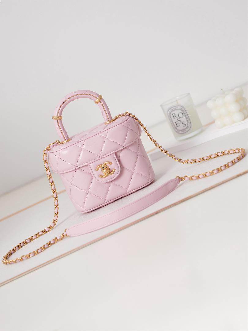 23S New Handle Makeup Bag This seasons super popular round pier retro bag with a twill soft fabric v