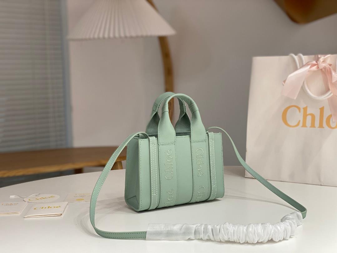 Mini Chloe 22S Woody All Leather Elegant Texture Tote Bag Juezzi Woody Collection is the