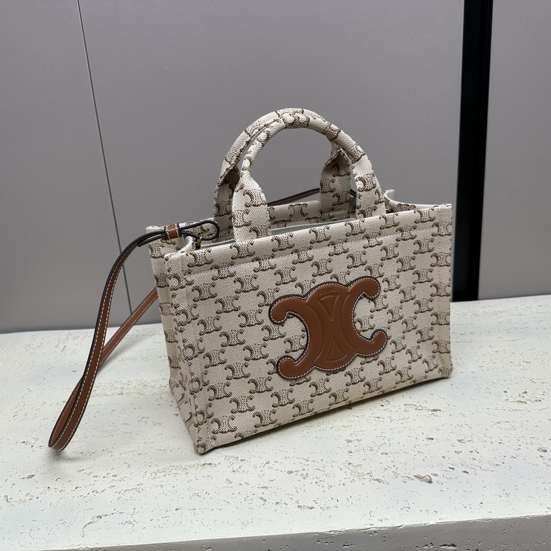 celines new CABAS THAIS printed fabric handbag linen printed This model cannot accommodate tab
