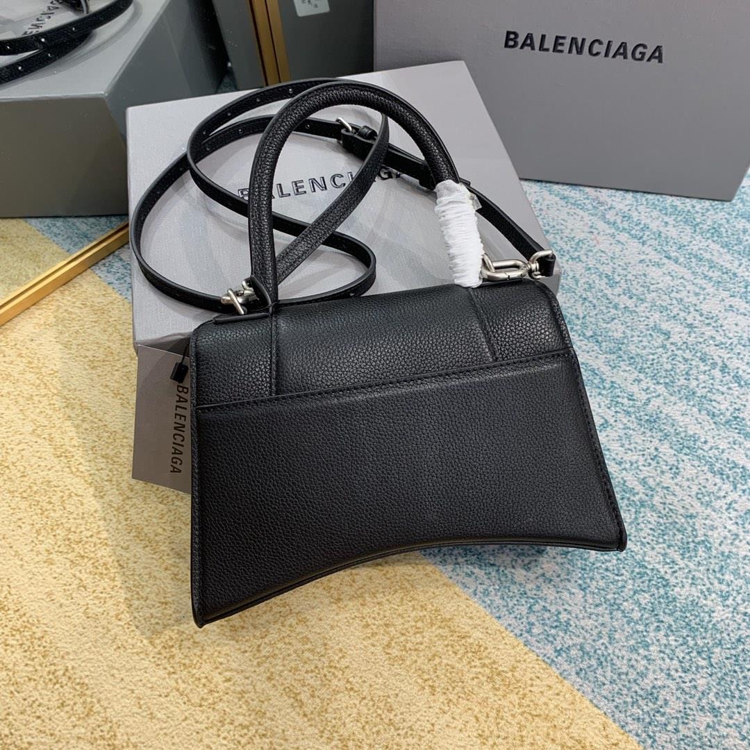 Diamond grain S sizeBalenciags latest diamond pattern silver buckle hourglass bagThe hourglass