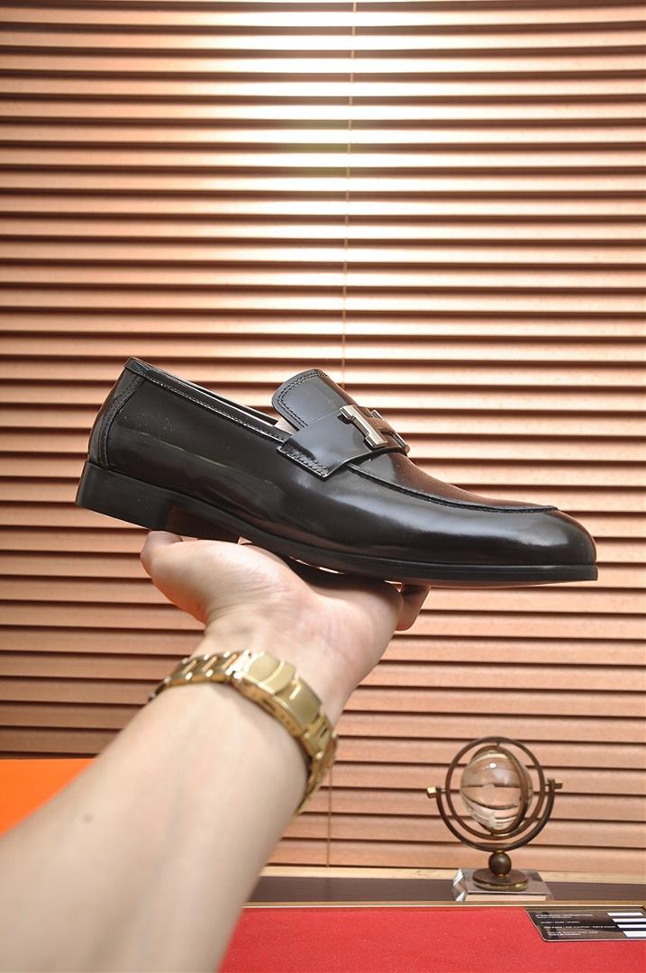 Herm  s horseshoe buckle mens business leather shoes Monterey Lefu shoes are of good q