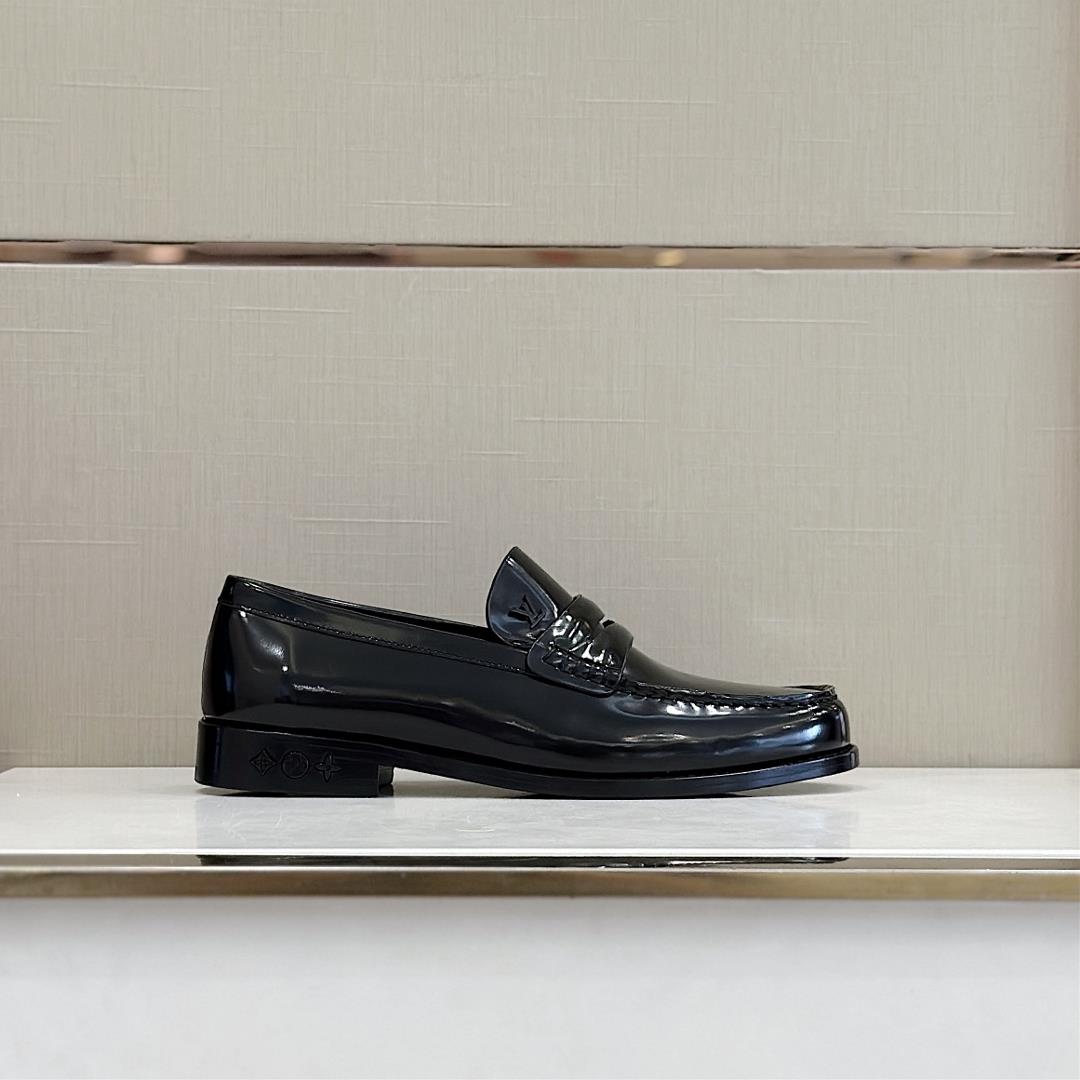 lv Family Major Handmade Lefon Shoes Leather Outsole in 2023 Fusion Lacquered Calf Leather